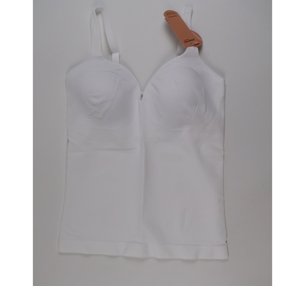 Shapermint Essentials Shaper Cami Sweetheart Built-In Bra White Solid XL NWT